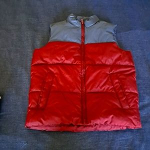 Old Navy Puffer Vest boys 10-12 Orange and Gray